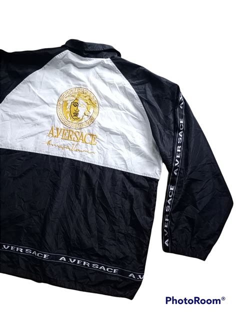 versace white jacket windbreaker|versace windbreaker jacket.